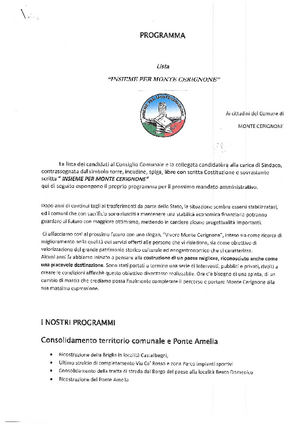 PROGRAMMA LISTA N. 1