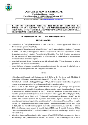 Bando Istrutt. amm.vo C1
